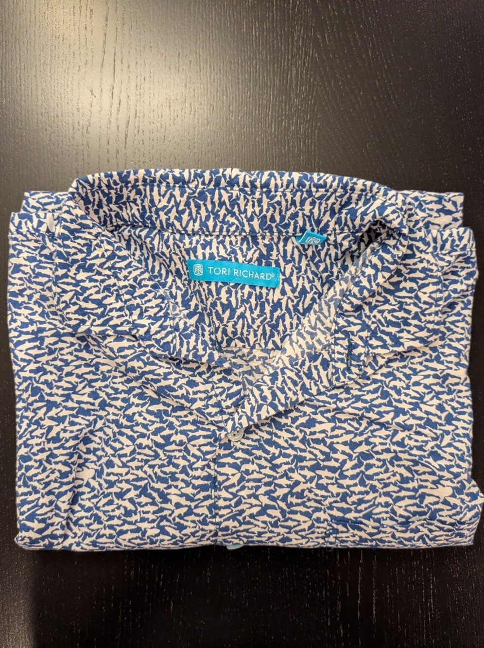 Tori Richard Blue & White Printed Button-Up Shirt